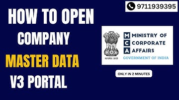 How to check Company Master Data on V3 portal 2023 ?