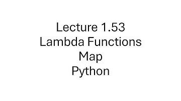 Python Lambda Functions | Map Function | Expressions | Iterative Operations | map() | Lecture 1.53