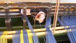 Skye Weavers Setting Up Warp on Loom