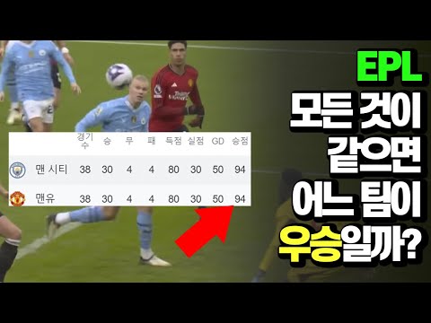 EPL 두팀이 완전히 똑같으면 누가 우승일까 공동 우승 