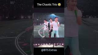 bts "butter" live, las vegas #jungkook #jin #taehyung chaotic trio #btslive #btslasvegas #btsconcert