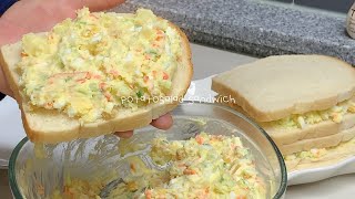 SUB) Making potato salad sandwich