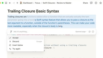 Using Notion AI to rewrite code blocks