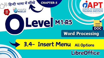 Libre Office Writer Insert Menu | O Level | M1-R5