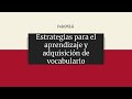 Técnicas para aprender vocabulario 2021