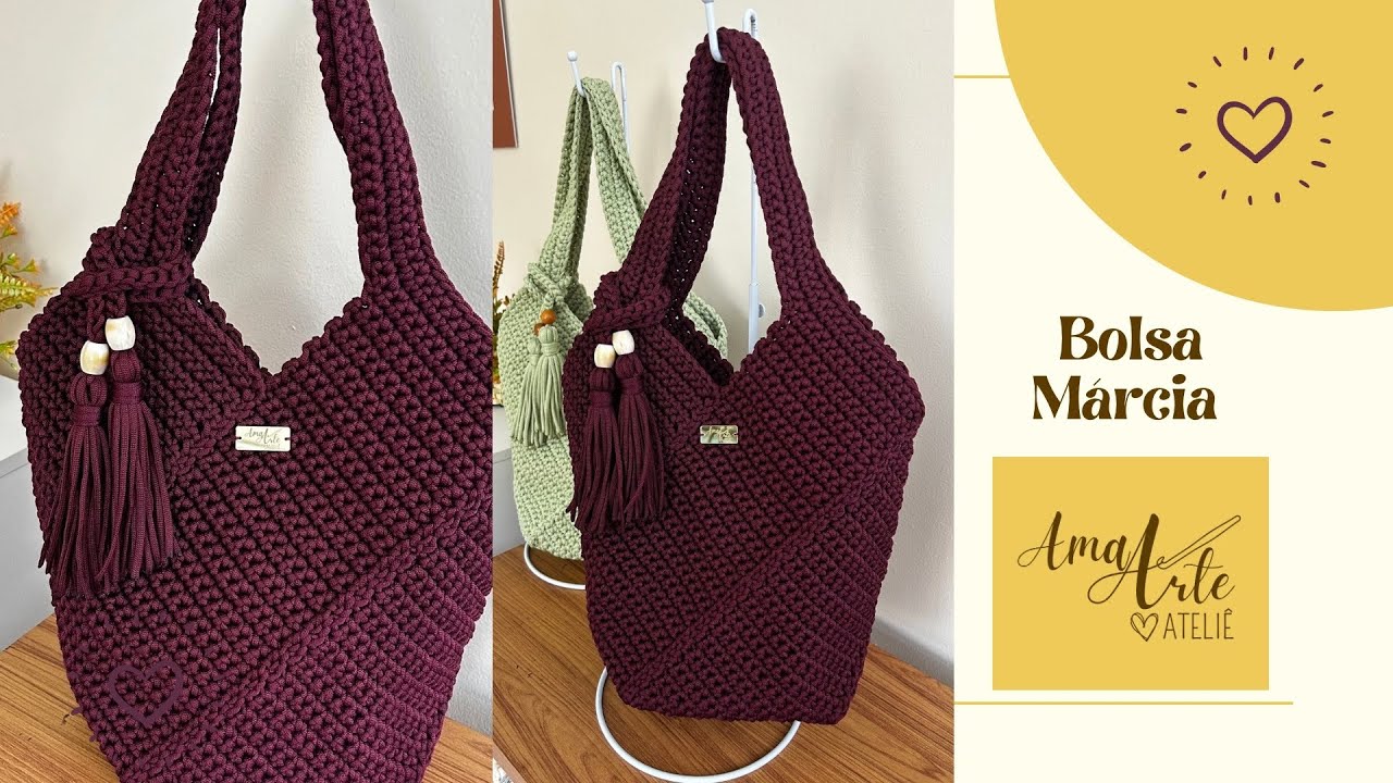 Maxi Bag Crochê - Bolsa Márcia, tutorial fácil, bolsa de crochê - estilo, elegância e muito espaço.