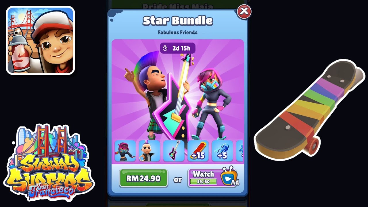 Subway Surfers San Francisco : Plant Invasion Challenge Unlocking Laser Flip and Star Bundle