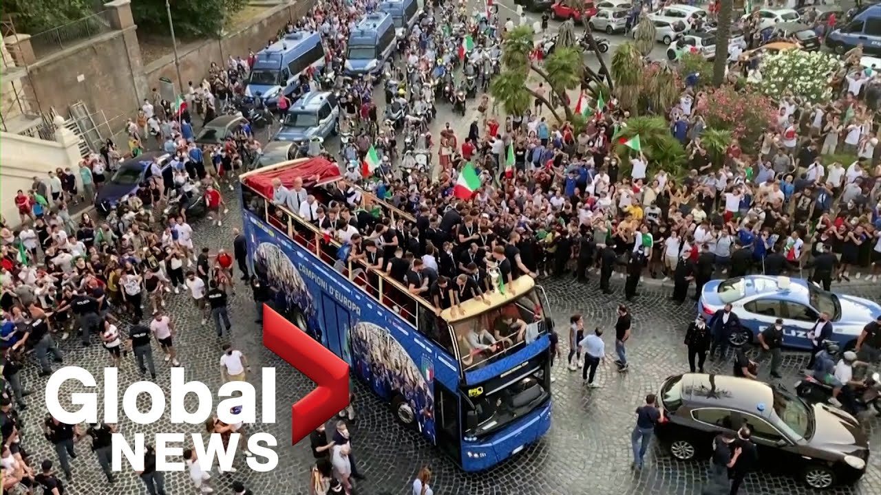 Euro 2021: Team Italy given hero's welcome by president, euphoric fans in Rome