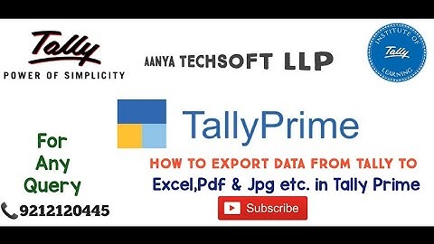 Data Export From Tally to Excel ,pdf & Jpg etc.