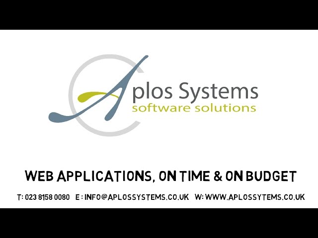 Bespoke software development - Aplos Systems