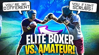 BOXER VS ELITE AMATEUR BOXER ( Street Boxing!!)