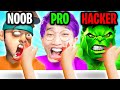 Can We Go NOOB vs PRO vs HACKER In SLAP KINGS!? (MAX LEVEL!!)