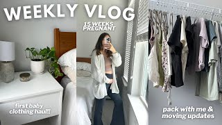 *PRODUCTIVE* Weekly Vlog (15 weeks pregnant): hurricane prep, baby haul & pack with me for our move