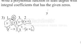 4 3 Writing a Polynomial Function from its Roots Real Roots
