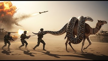 Giant Python Wraps Camel in Desert | Rescue Team Rushes for Survival |  Attack 🐍🔥