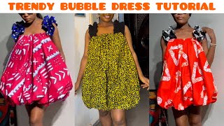 How to Make a Stylish Bubble Dress with Scrunchie Sleeves | Step-by-Step Sewing Tutorial