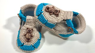 Huarachitos para bebe tejidos a crochet Modelo Unisex / Meses Paso a paso - YouTube