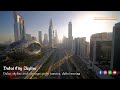 Dubia City Skyline and Cityscape Aerial Drone View Burj Khalifa UAE