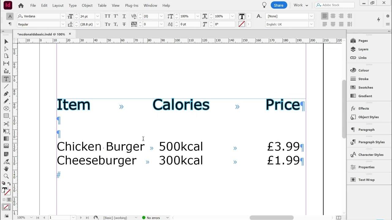 Getting started with tabs in indesign youtube