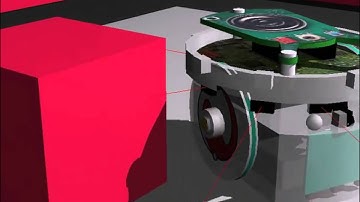 Robot simulator: an e-puck robot following a line (Webots)