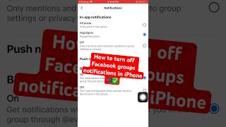 How to turn off Facebook groups notifications in iPhone📲✅ #iphone #facebook #groups #notifications