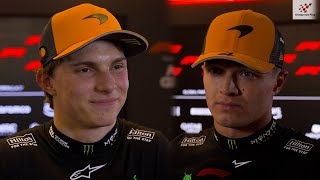 Oscar Piastri y Lando Norris practican 2 entrevistas | Gran Premio de Abu Dabi 2025