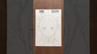 Drawing Beatrice in anime vs realism style pt.1#drawing #rezero #beatrice #anime #fyp