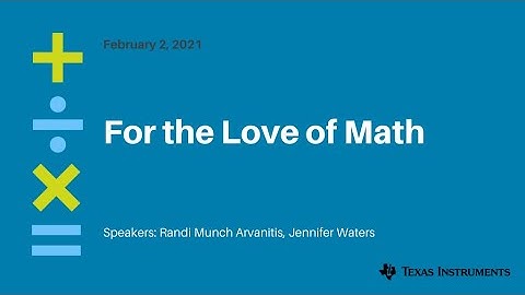 Webinar: For the Love of Math