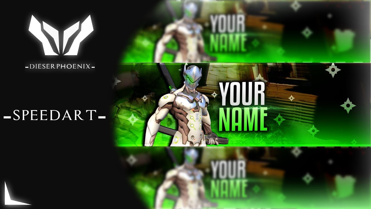 S P E E D A R T 02 Overwatch Genji Youtube Banner Template