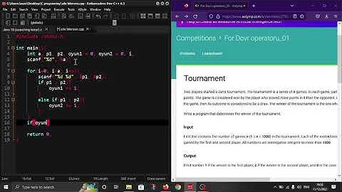 "Tournament" in C programming language. #Eolymp problem 3002.