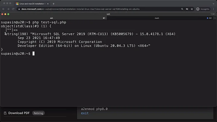 Install PHP Microsoft SQL Driver on Ubuntu 20.04