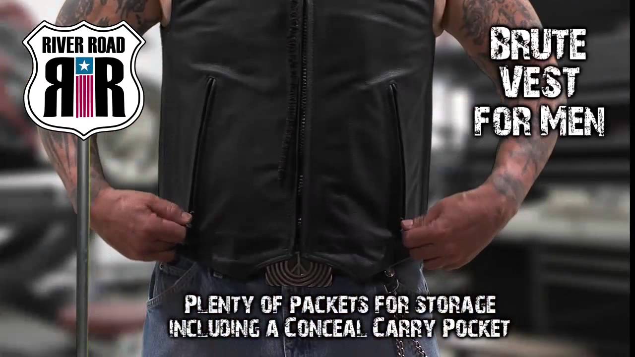 River Road Men's Brute Leather Riding Vest • available at J&P Cycles