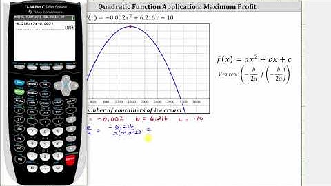 Quadratic Function App: Find Profit from Price-Demand and Cost (Vertex)