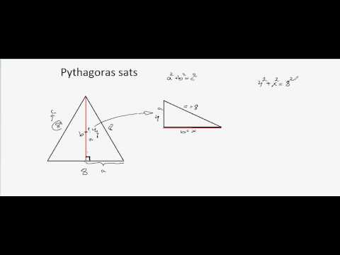 Hitta höjden i en triangel med hjälp av Pythagoras sats