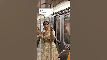 lehenga on the subway🫡🥹 #shorts #newyork #indian #bollywood