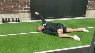 Side lying diagonal reach￼