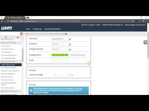 How to create a cPanel account in WHM