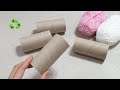 Amazing !! Perfect idea made of empty tissue roll and wool - Recycling Craft ldeas - DIY projects