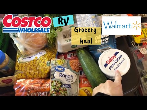 COSTCO AND WALMART GROCERY HAUL | LIVING IN AN RV | TINY HOME FOOD HAUL