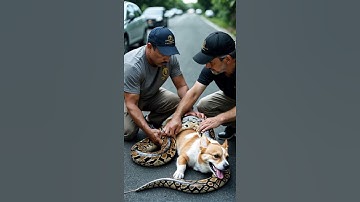 Why Is This Python Attacking Such A Cute Corgi #ai #animals #python #corgi
