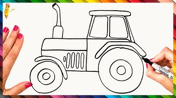 How To Draw A Tractor Step By Step 🚜 Tractor Drawing Easy