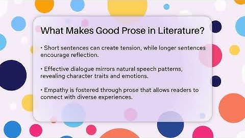 What Makes Good Prose in Literature? - The Prose Path