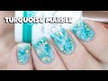Simple Turquoise Marble Nail Art | Indigo Nails
