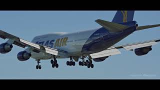 Atlas Air B747-400 Landing at Hanscom Field