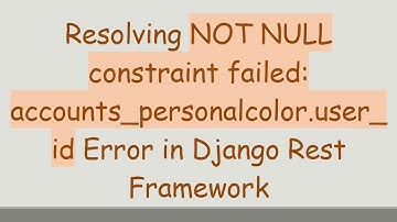 Resolving NOT NULL constraint failed: accounts_personalcolor.user_id Error in Django Rest Framework