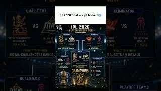 IPL 2026 FINAL SCRIPT LEAKED 🥶☠️🔥