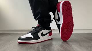 Nike Air Jordan 1 Low OG Black Toe On Feet