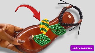 Sandale macramé en feuille pour femme facile à faire I Tutoriel macrame - pas à pas