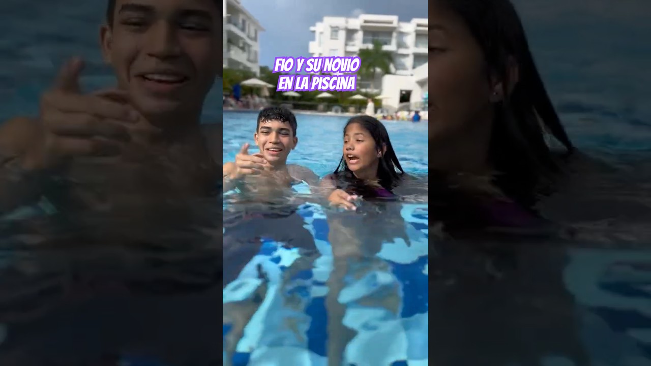 Fiorella con un novio en la piscina 😱