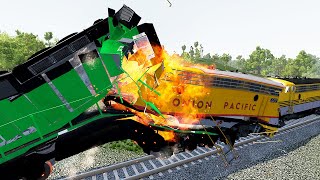 High Speed Train Accidents - Cargo Trains Vs. Passenger Trains | BeamNG Drive Crashes - Dancing Cars